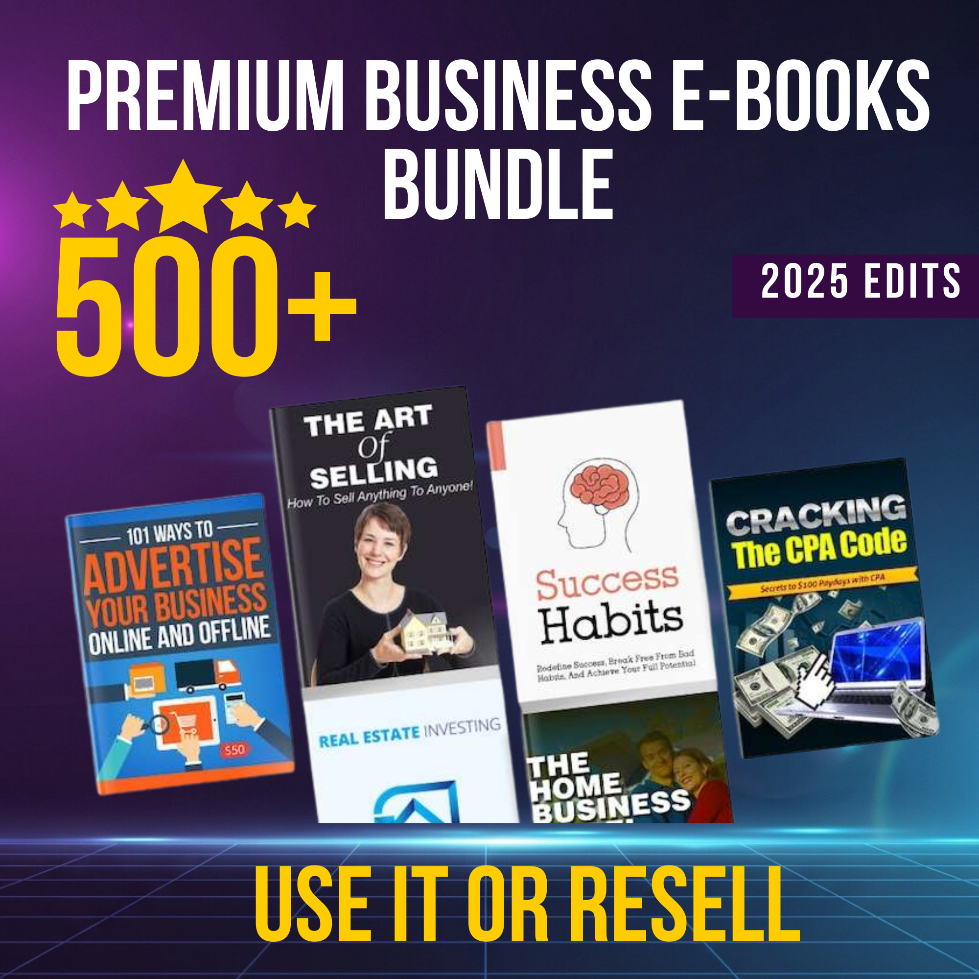 500+ Premium Business eBooks Bundle | With MRR & PLR | Includes Professional Covers & Ready-to-Use Landing Pages