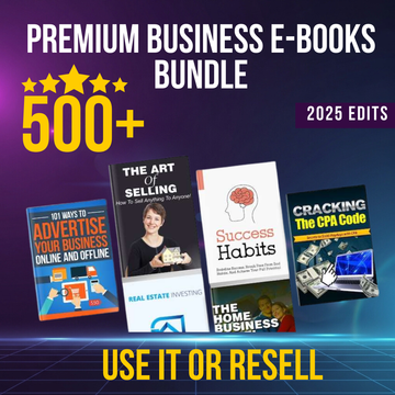 500+ Premium Business eBooks Bundle | With MRR & PLR | Includes Professional Covers & Ready-to-Use Landing Pages