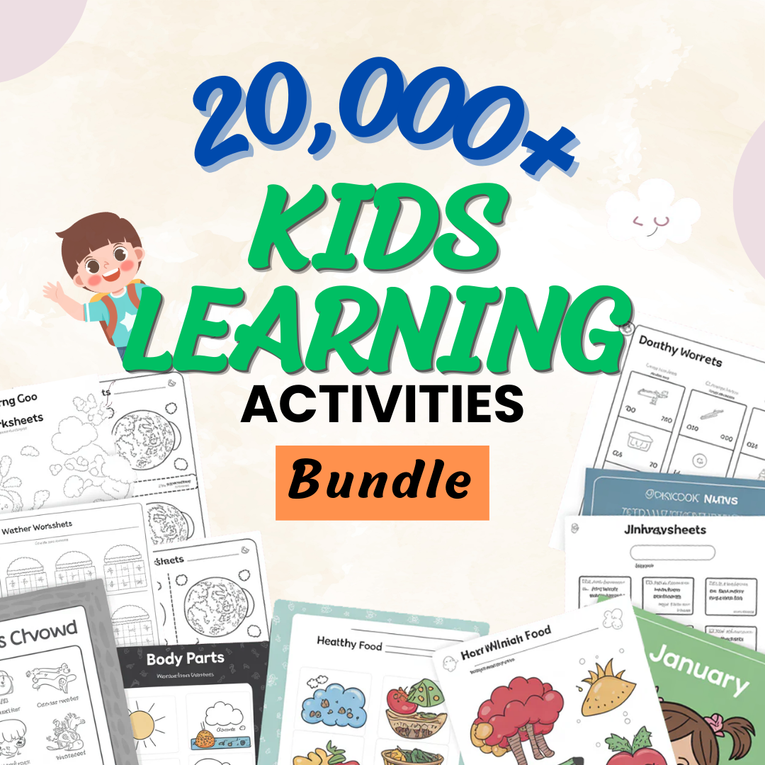 20,000+ Kids Activity Bundle | Printable Learning Worksheets | Digital Download