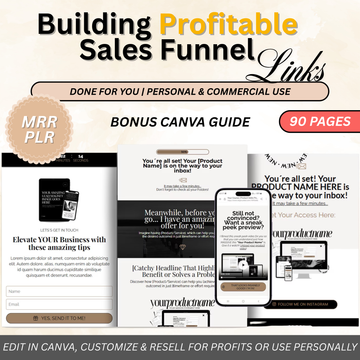 Ultimate Sales Funnel Guide for Beginners | Digital eBook + Canva Template | With PLR & MRR Rights | DFY Passive Income System