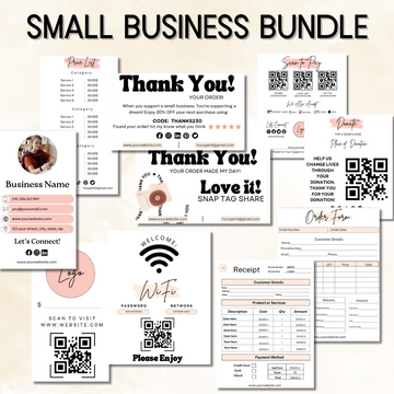 Editable Craft Market Templates | Small Business Signage Pack with Order Form, Price List & QR Code Payment Template