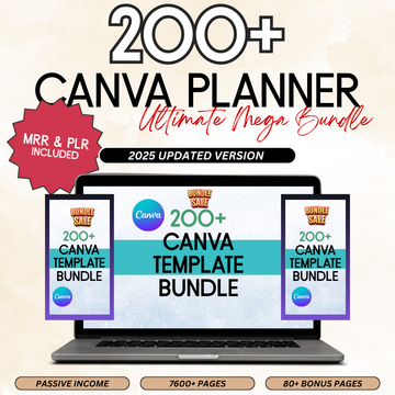 All-in-One 7600+ Page Canva Template Collection | PLR Editable Planners, Journals & Trackers