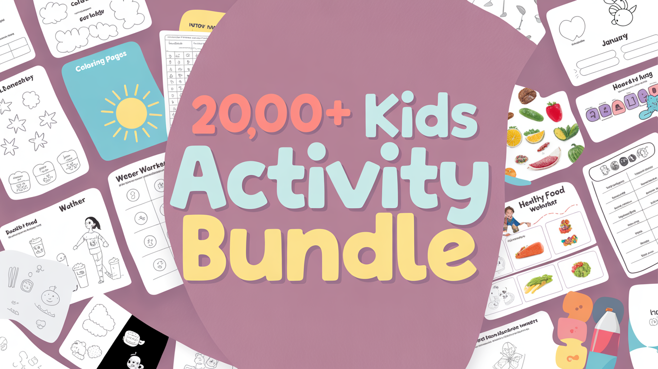 20,000+ Kids Activity Bundle | Printable Learning Worksheets | Digital Download