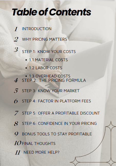Price Smart, Grow Fast: Your Guide to Profitable Handmade Success - RoncesBizPro4U-PDFGuide