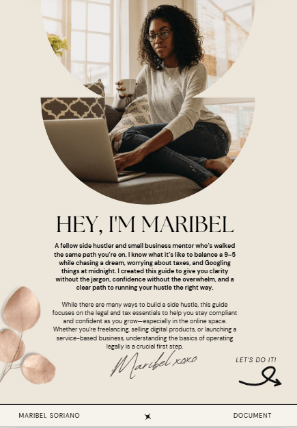 Legal and Financial Clarity for Side Hustlers: A Step-by-Step Guide - RoncesBizPro4U-PDFGuide