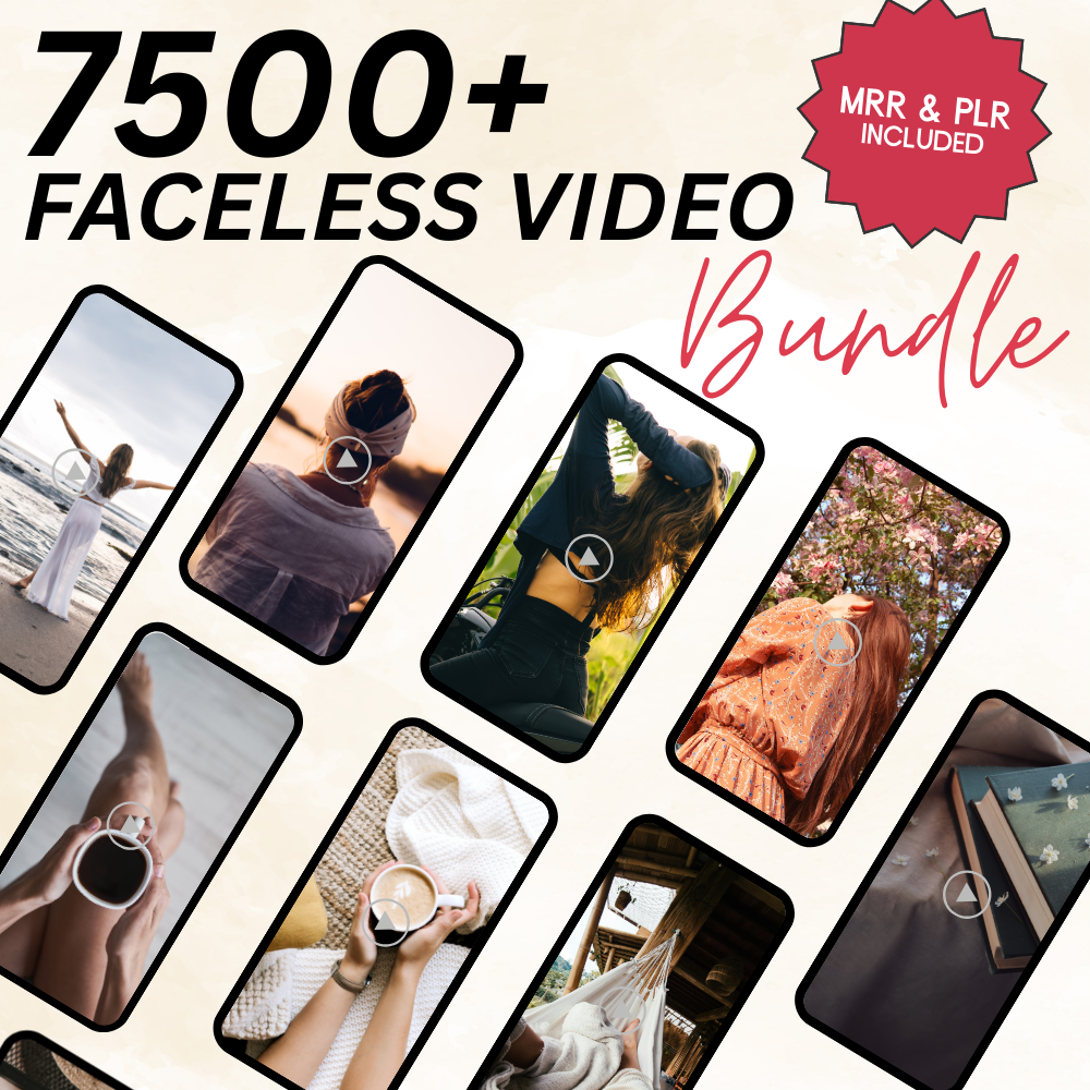 7500+ Faceless Reels Bundle | Aesthetic Marketing Videos, DFY Digital Reels, Faceless Video Content, PLR & MRR Rights