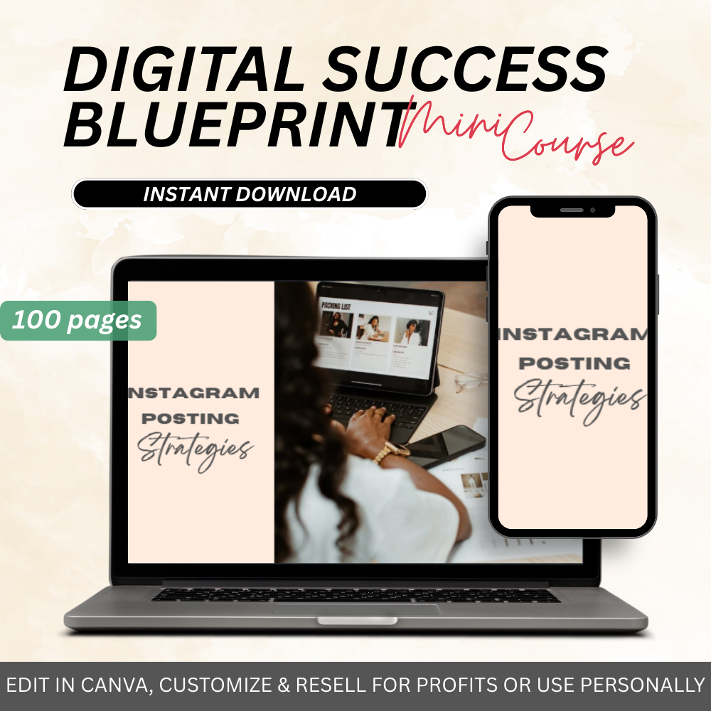 Digital Success Blueprint | Editable Digital Marketing Audio & Video Mini Course | Canva PLR + MRR | Social Media & Instagram Content Training