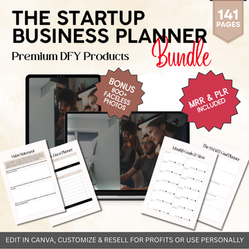 Business Launch Planner | Done-for-You Canva Workbook (Editable PLR + MRR Rights)