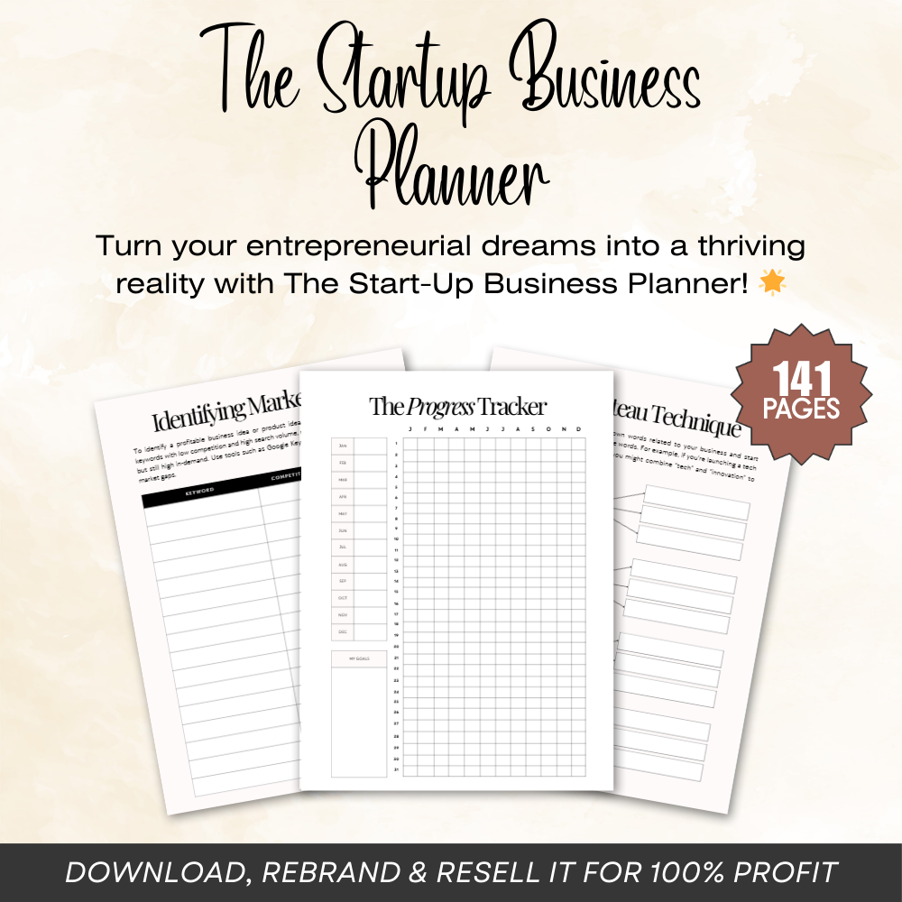 Business Launch Planner | Done-for-You Canva Workbook (Editable PLR + MRR Rights)