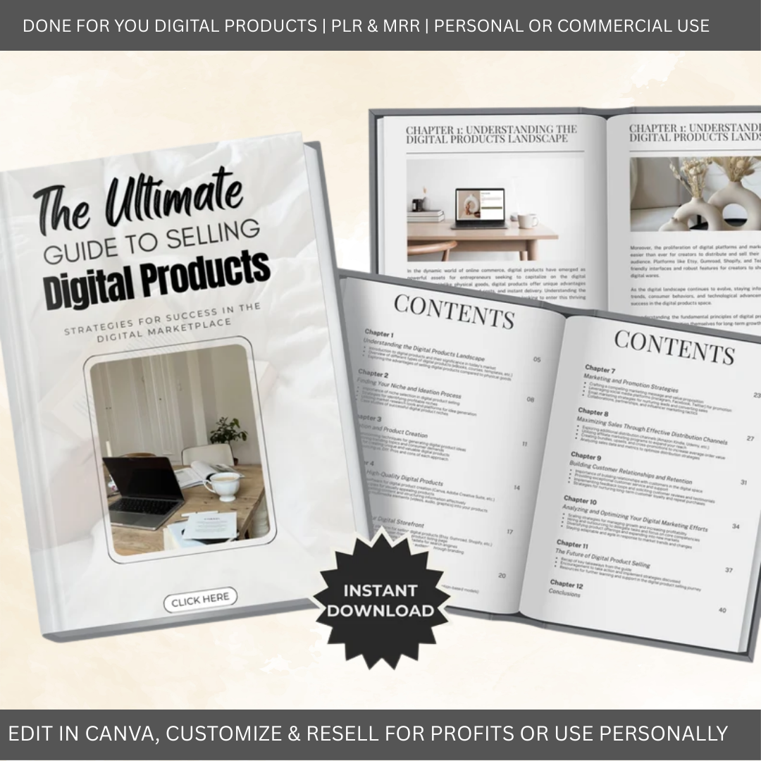Title: Ultimate Guide to Selling Digital Products – Boost Sales & Passive Income with PLR and MRR Rights