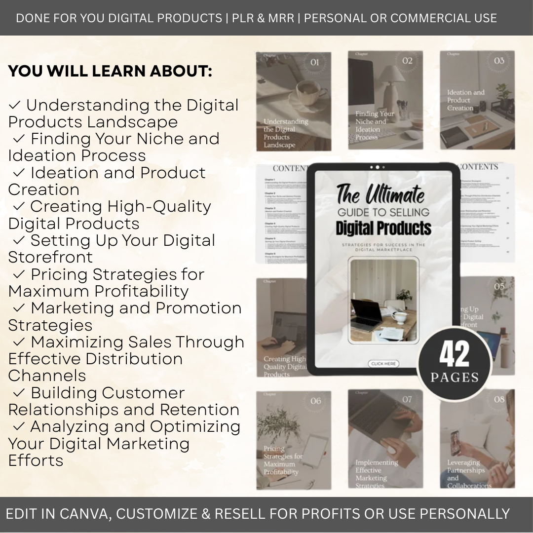 Title: Ultimate Guide to Selling Digital Products – Boost Sales & Passive Income with PLR and MRR Rights