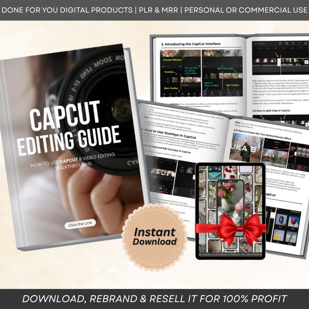 CapCut Video Editing Guide – Master Resell Rights, Editable Templates & Social Media Reels