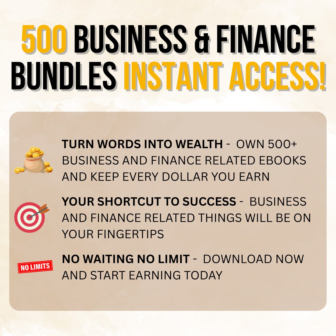 500 Business & Finance eBook Bundle | Digital Download | With Resell Rights