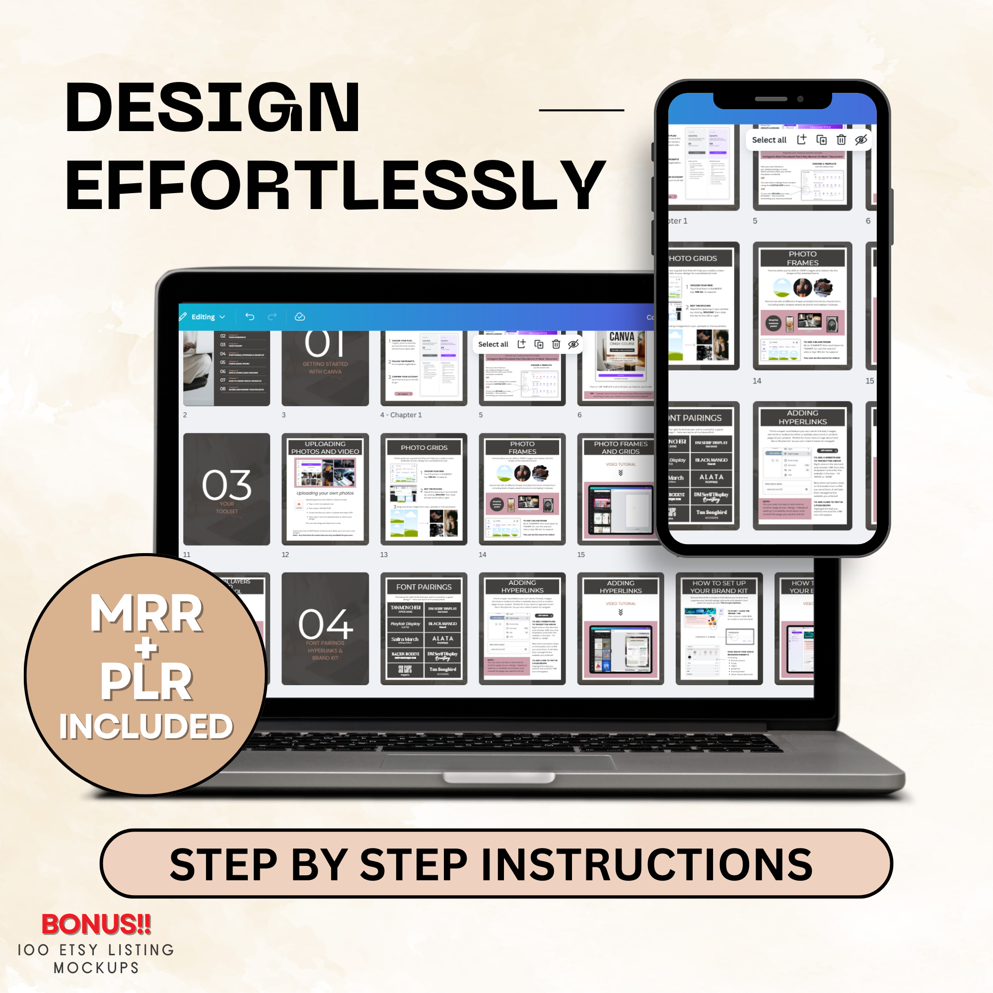 Canva Mastery Guide with Full Resell Rights – PLR/MRR Canva Training Package with Tutorials
