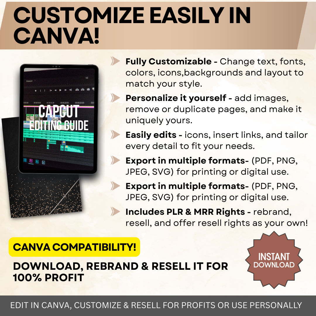 CapCut Video Editing Guide – Master Resell Rights, Editable Templates & Social Media Reels