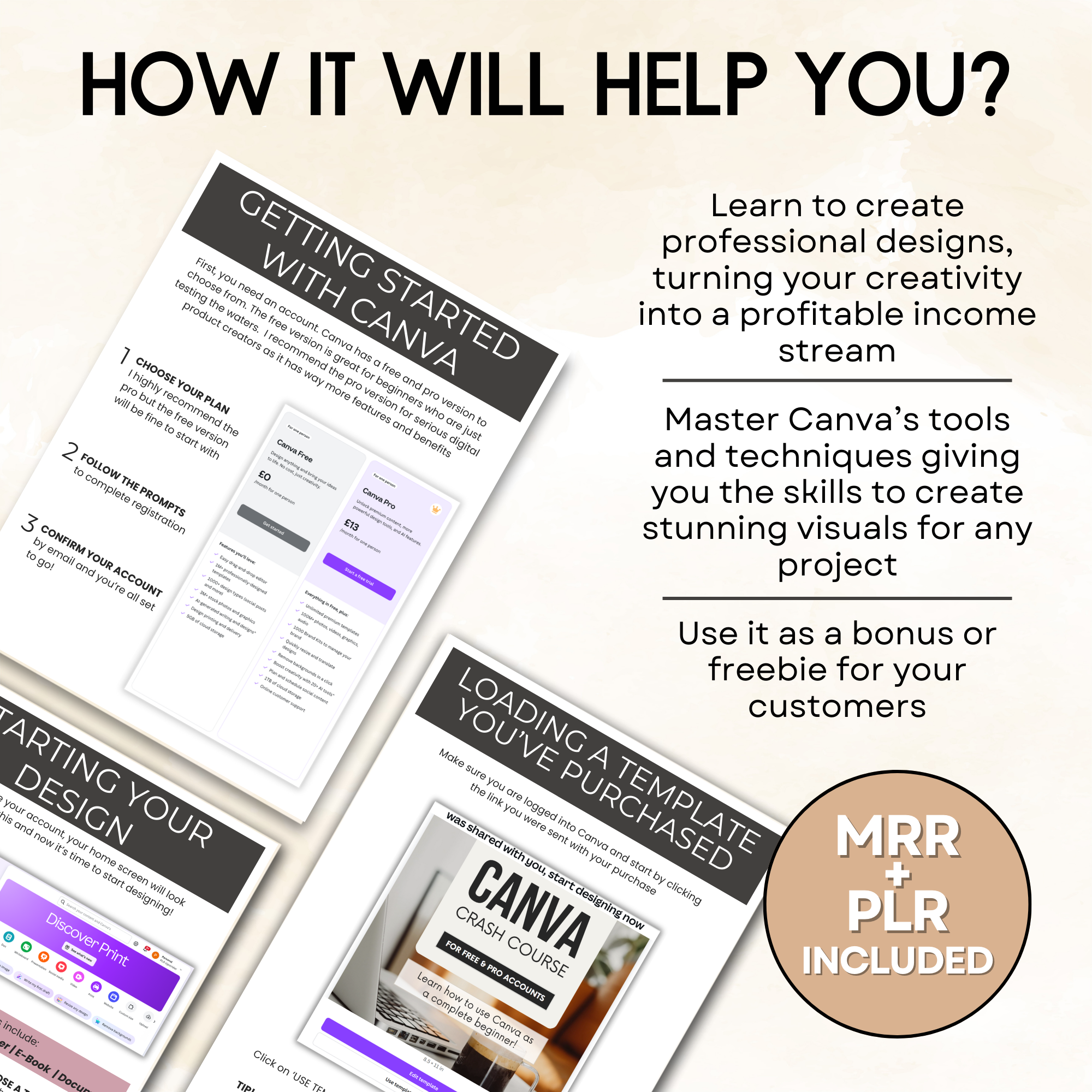 Canva Mastery Guide with Full Resell Rights – PLR/MRR Canva Training Package with Tutorials