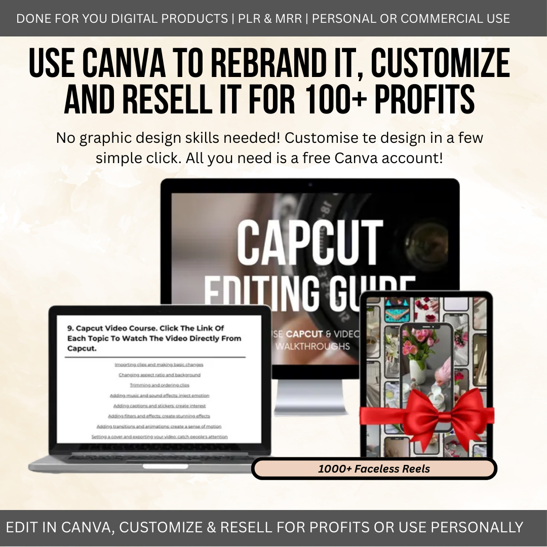 CapCut Video Editing Guide – Master Resell Rights, Editable Templates & Social Media Reels