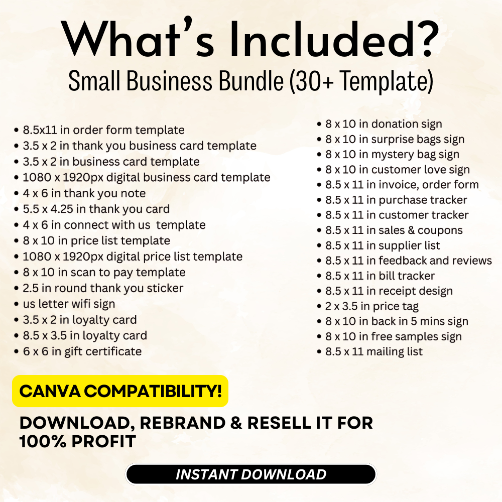 Editable Craft Market Templates | Small Business Signage Pack with Order Form, Price List & QR Code Payment Template