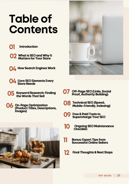SEO Mastery for Online Sellers: Rank Higher, Sell Smarter - RoncesBizPro4U-PDFGuide