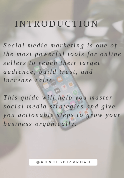Boost Sales: Master Social Media Marketing for Online Sellers - RoncesBizPro4U-PDFGuide